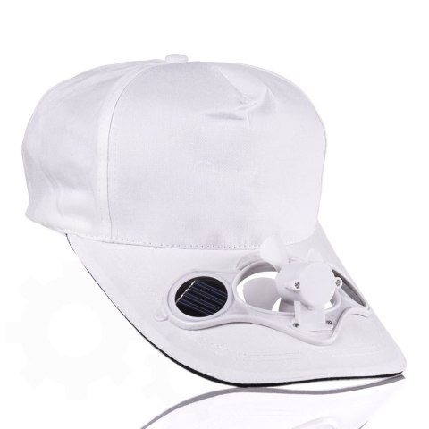 CZAPKA Z WIATRACZKIEM BIAŁY NA UPAŁY LATO CHŁODZI