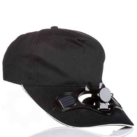 CZAPKA Z WIATRACZKIEM CZARNY DASZKIEM CHŁODZI