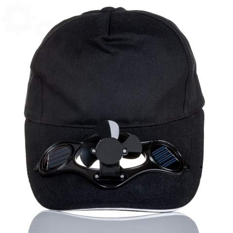 CZAPKA Z WIATRACZKIEM CZARNY DASZKIEM CHŁODZI