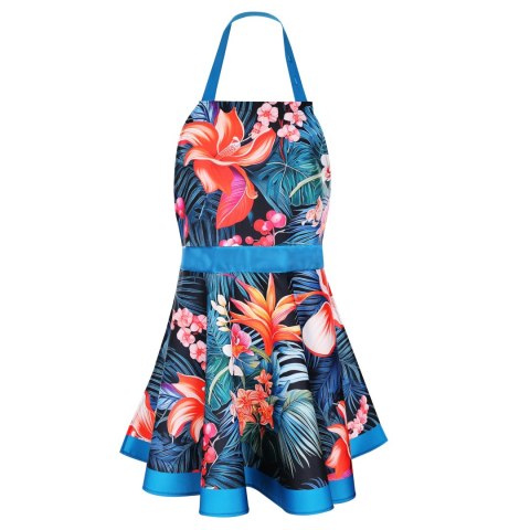 NITLY PARADISE BLUE - FARTUSZEK SUKIENKA - PRODUKT POLSKI KWIATY STRELICJE