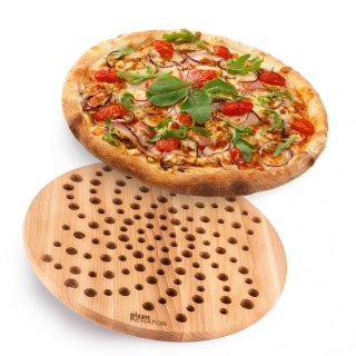 PIZZA AERATOR DESKA NA PIZZĘ DREWNIANIA OKRĄGŁA
