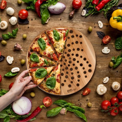 PIZZA AERATOR DESKA NA PIZZĘ DREWNIANIA OKRĄGŁA