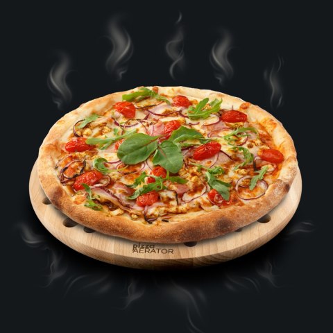 PIZZA AERATOR DESKA NA PIZZĘ DREWNIANIA OKRĄGŁA