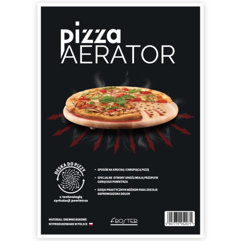 PIZZA AERATOR DESKA NA PIZZĘ DREWNIANIA OKRĄGŁA