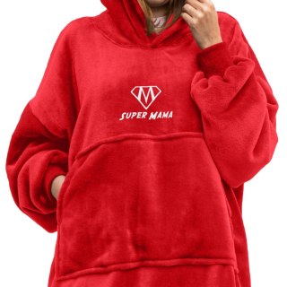 BLUZAIR SUPER MAMA - BLUZA KOC - CZERWONY - PREZENT NA DZIEŃ MAMY