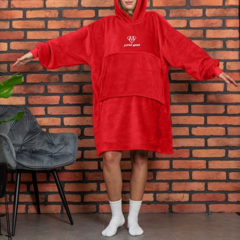 BLUZAIR SUPER MAMA - BLUZA KOC - CZERWONY - PREZENT NA DZIEŃ MAMY