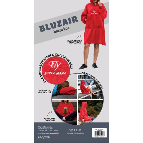 BLUZAIR SUPER MAMA - BLUZA KOC - CZERWONY - PREZENT NA DZIEŃ MAMY