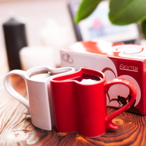 DWA KUBKI W KSZTAŁCIE SERCA NA PREZENT WALENTYNKI