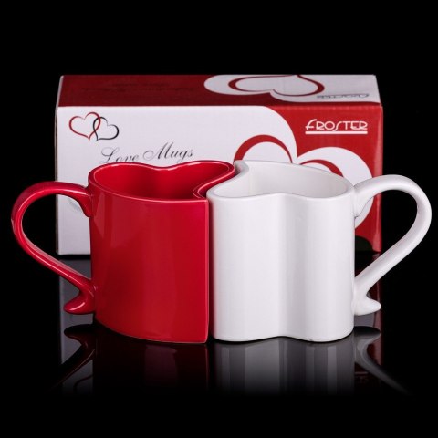 DWA KUBKI W KSZTAŁCIE SERCA NA PREZENT WALENTYNKI