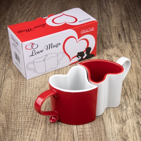 DWA KUBKI W KSZTAŁCIE SERCA PREZENT NA WALENTYNKI