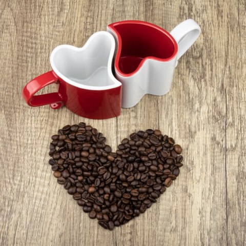 DWA KUBKI W KSZTAŁCIE SERCA PREZENT NA WALENTYNKI