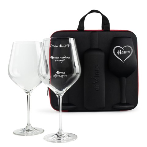 ETUI NA WINO Z KIELISZKAMI DIVINTO DLA MAMY - PREZENT NA DZIEŃ MATKI