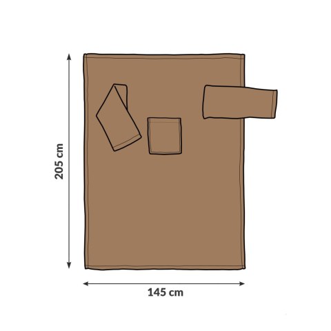 KOCYK SZLAFROK CAPPUCCINO KOC BEŻOWY Z RĘKAWAMI