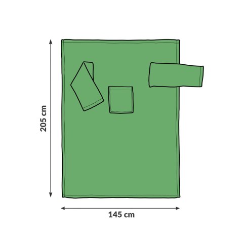 KOCYK SZLAFROK GROSZEK KOC Z RĘKAWAMI ZIELONY