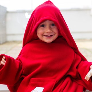 KOCYK Z RĘKAWAMI KAPTUREM CZERWONY DLA DZIECKA