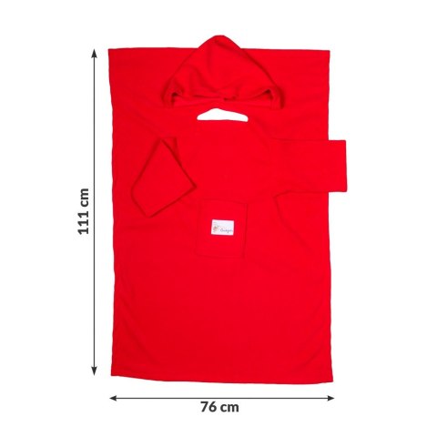 KOCYK Z RĘKAWAMI KAPTUREM CZERWONY DLA DZIECKA