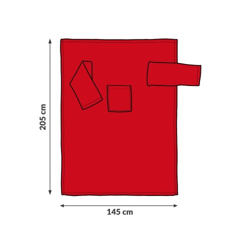 KOCYKO SZLAFROK CZERWONY KOC Z RĘKAWAMI DLA MAMY