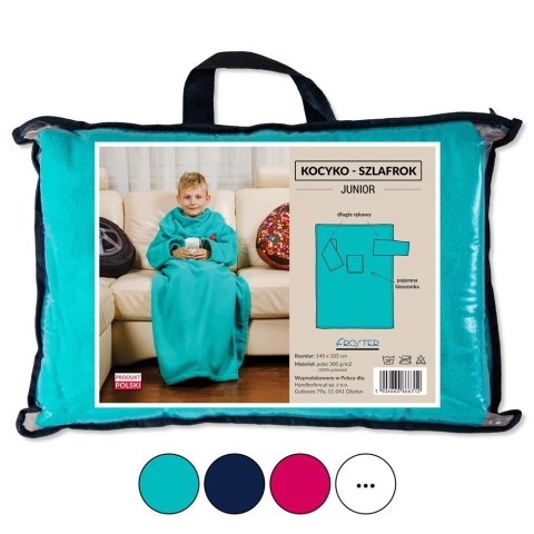 KOCYKO - SZLAFROK JUNIOR GRANATOWY KOC Z RĘKAWAMI