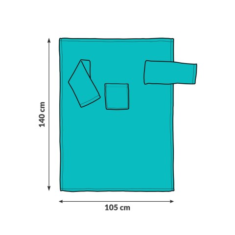 KOCYKO - SZLAFROK JUNIOR MIĘTOWY KOC Z RĘKAWAMI