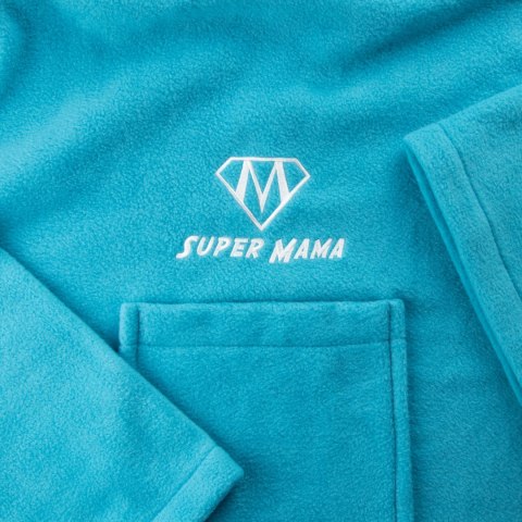 KOCYKO-SZLAFROK SUPER MAMA - NIEBIESKI - PREZENT NA DZIEŃ MAMY