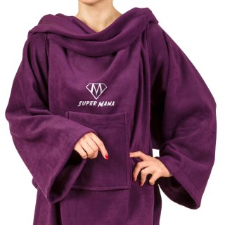 KOCYKO-SZLAFROK SUPER MAMA - ŚLIWKA - PREZENT NA DZIEŃ MAMY