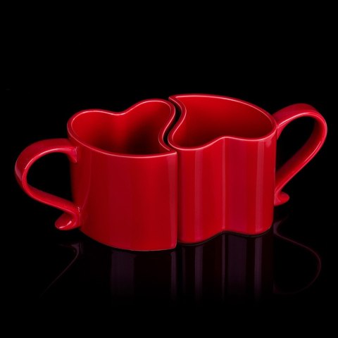 ZAKOCHANE KUBKI CZERWONY ZESTAW MĄŻ ŻONA ROCZNICA