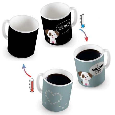 ZASKAKUJĄCY KUBEK PIESEK TERMOAKTYWNY WALENTYNKI