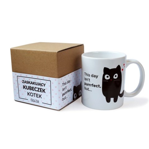 ZASKAKUJĄCY KUBEK KOTEK CZARNY KOT TERMOAKTYWNY