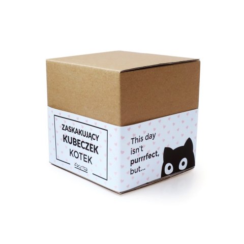 ZASKAKUJĄCY KUBEK KOTEK CZARNY KOT TERMOAKTYWNY