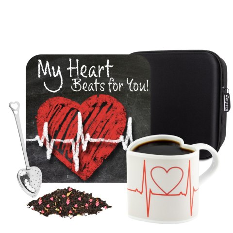ZESTAW PREZENTOWY DLA ZAKOCHANYCH - MY HEART BEATS FOR YOU