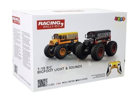 AUTOBUS DUŻE KOŁA ZDALNIE STEROWANY 2.4G DŹWIĘK CZARNY