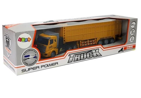 CIĘŻARÓWKA Z DUŻĄ PRZYCZEPĄ ZDALNIE STEROWANA 27 MHZ 1:48 ŻÓŁTA