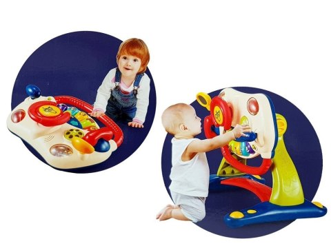 INTERAKTYWNY CHODZIK TABLICA KIEROWNICA 3 W 1 DŹWIĘK MELODIE TELEFON ZWIERZĄTKA DLA NIEMOWLĄT