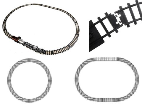 OGROMNA KOLEJKA POCIĄG TORY DŹWIĘK ŚWIATŁA DYM R/C 206,5 CM X 153,5 CM