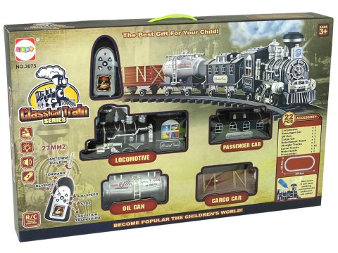 OGROMNA KOLEJKA POCIĄG TORY DŹWIĘK ŚWIATŁA DYM R/C 206,5 CM X 153,5 CM