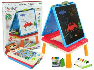 TABLICA 3W1 MAGNETYCZNO -KREDOWA, STOLIK DO GIER NIEBIESKA