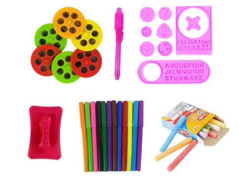 TABLICA DWUSTRONNA KREDOWA PISAKI STOJĄCA PROJEKTOR OBRAZKI RÓŻOWA