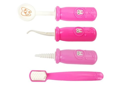 ZESTAW LEKARSKI DENTYSTA STOJAK KROPLÓWKA LEKARSTWA STRZYKAWKA WIERTŁA SZCZOTECZKA DO ZĘBÓW