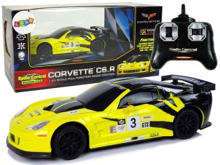 AUTO SPORTOWE R/C 1:24 CORVETTE ŻÓŁTE C6.R 2.4 G ŚWIATŁA