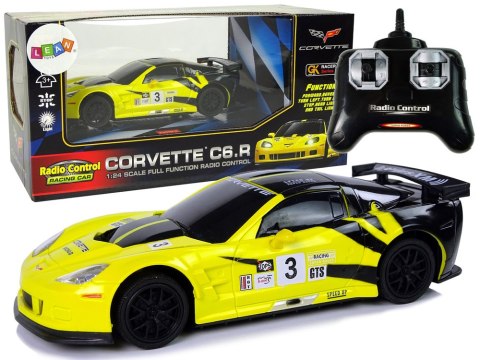 AUTO SPORTOWE R/C 1:24 CORVETTE ŻÓŁTE C6.R 2.4 G ŚWIATŁA