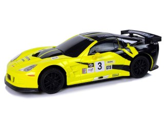 AUTO SPORTOWE R/C 1:24 CORVETTE ŻÓŁTE C6.R 2.4 G ŚWIATŁA