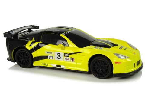 AUTO SPORTOWE R/C 1:24 CORVETTE ŻÓŁTE C6.R 2.4 G ŚWIATŁA