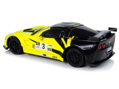 AUTO SPORTOWE R/C 1:24 CORVETTE ŻÓŁTE C6.R 2.4 G ŚWIATŁA
