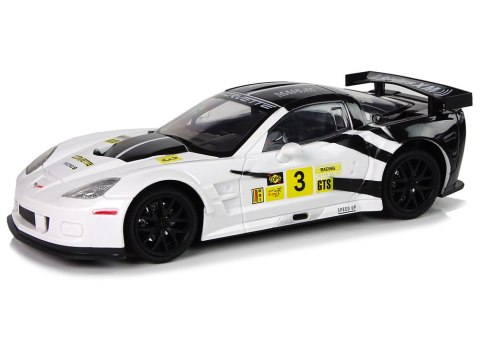 AUTO SPORTOWE WYŚCIGOWE R/C 1:18 CORVETTE C6.R BIAŁY 2.4 G ŚWIATŁA