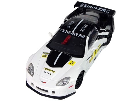 AUTO SPORTOWE WYŚCIGOWE R/C 1:18 CORVETTE C6.R BIAŁY 2.4 G ŚWIATŁA