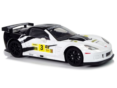 AUTO SPORTOWE WYŚCIGOWE R/C 1:18 CORVETTE C6.R BIAŁY 2.4 G ŚWIATŁA