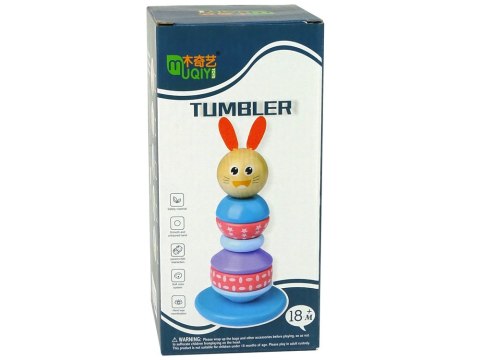 DREWNIANA EDUKACYJNA PIRAMIDKA MIŚ BALANSUJĄCA WIEŻA