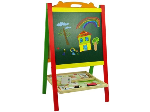 DREWNIANA TABLICA 2W1 MAGNESY PISAK LICZBY DZIAŁANIA SŁOWA