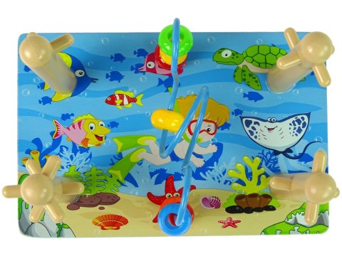 DREWNIANE KLOCKI SORTER MORSKI ŚWIAT KORALIKI EDUKACYJNE