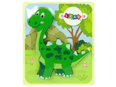 DREWNIANE PUZZLE DINOZAUR ISANOSAURUS TYRANOSAURUS ZIELONY